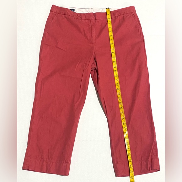Lands’ End Womens 16 Solid Red Cotton Pants Classic Preppy Traditional Coastal - Picture 9 of 12